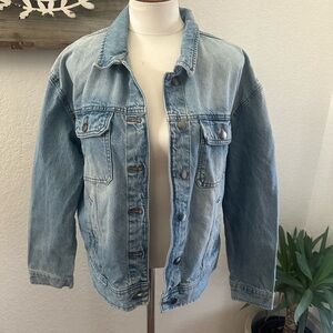 Something Navy Classic Light Wash Denim Jacket ladies size M
